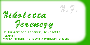 nikoletta ferenczy business card